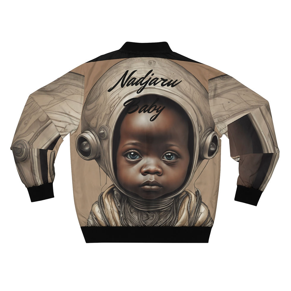 Thumbnail: SunRaze"Nadjaru Baby"Men's Bomber Jacket 