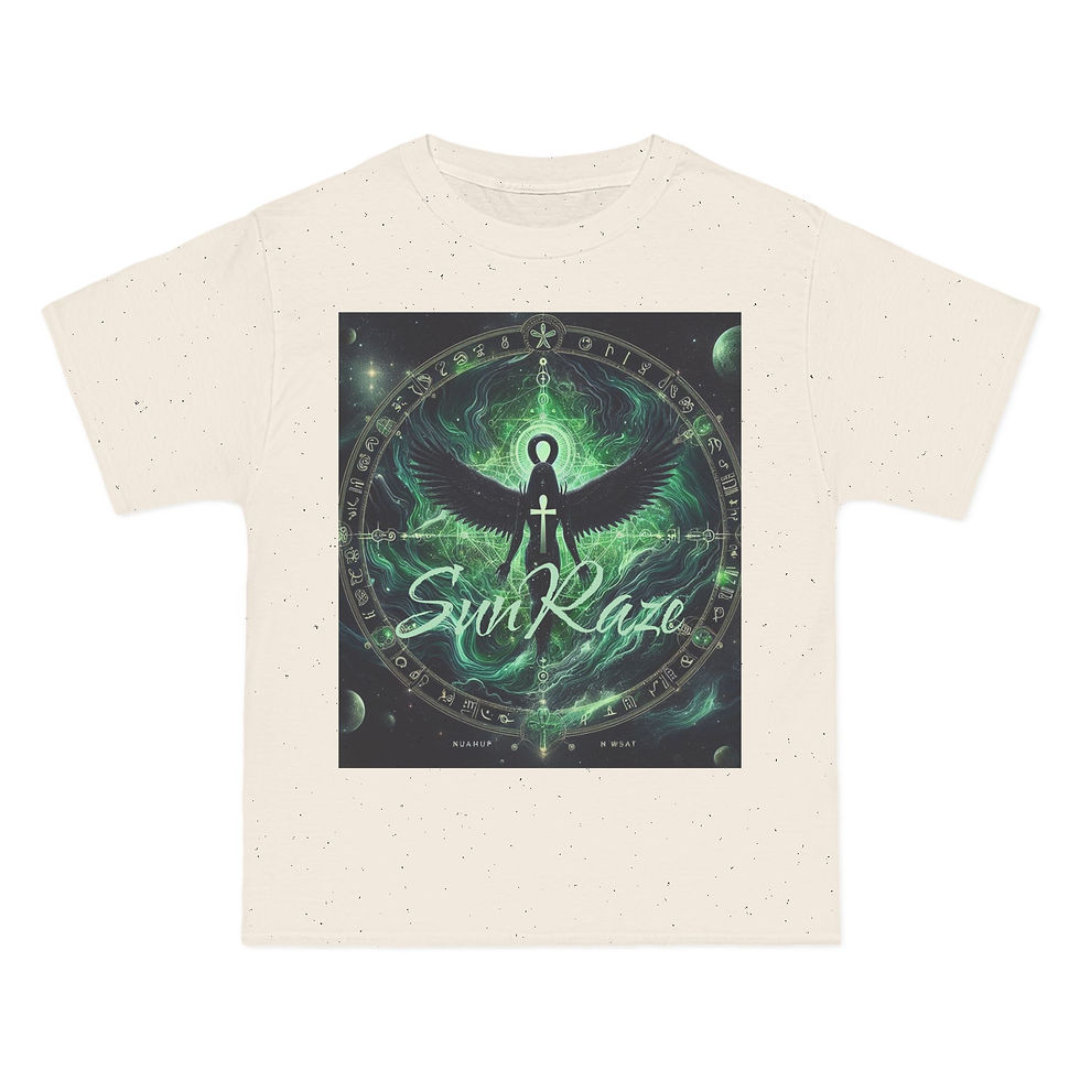 Thumbnail: Mystic Universe Graphic T-Shirt - Sun Raze Design for Spiritual Seekers