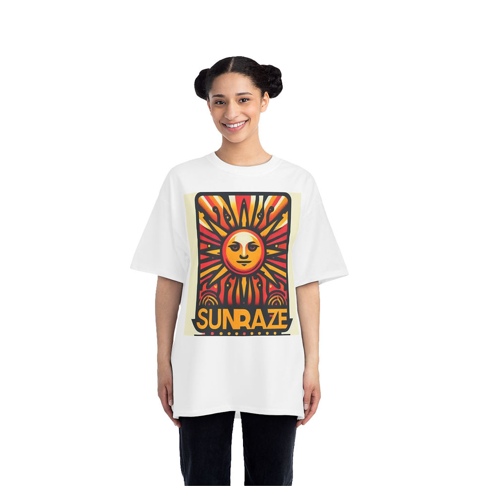 縮圖：Vintage Sun Graphic T-Shirt with Inspirational Quotes