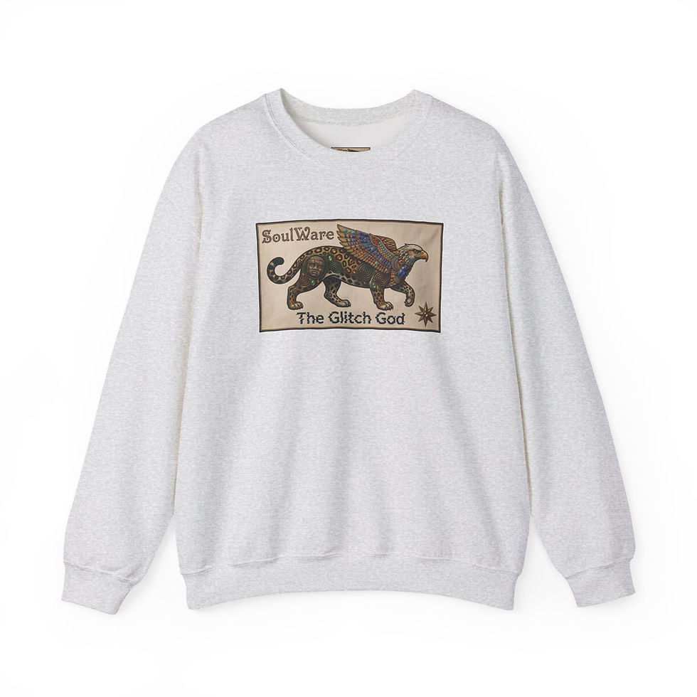 Thumbnail: The Glitch God Crewneck Sweatshirt — SoulWare Vintage Panther Graphic