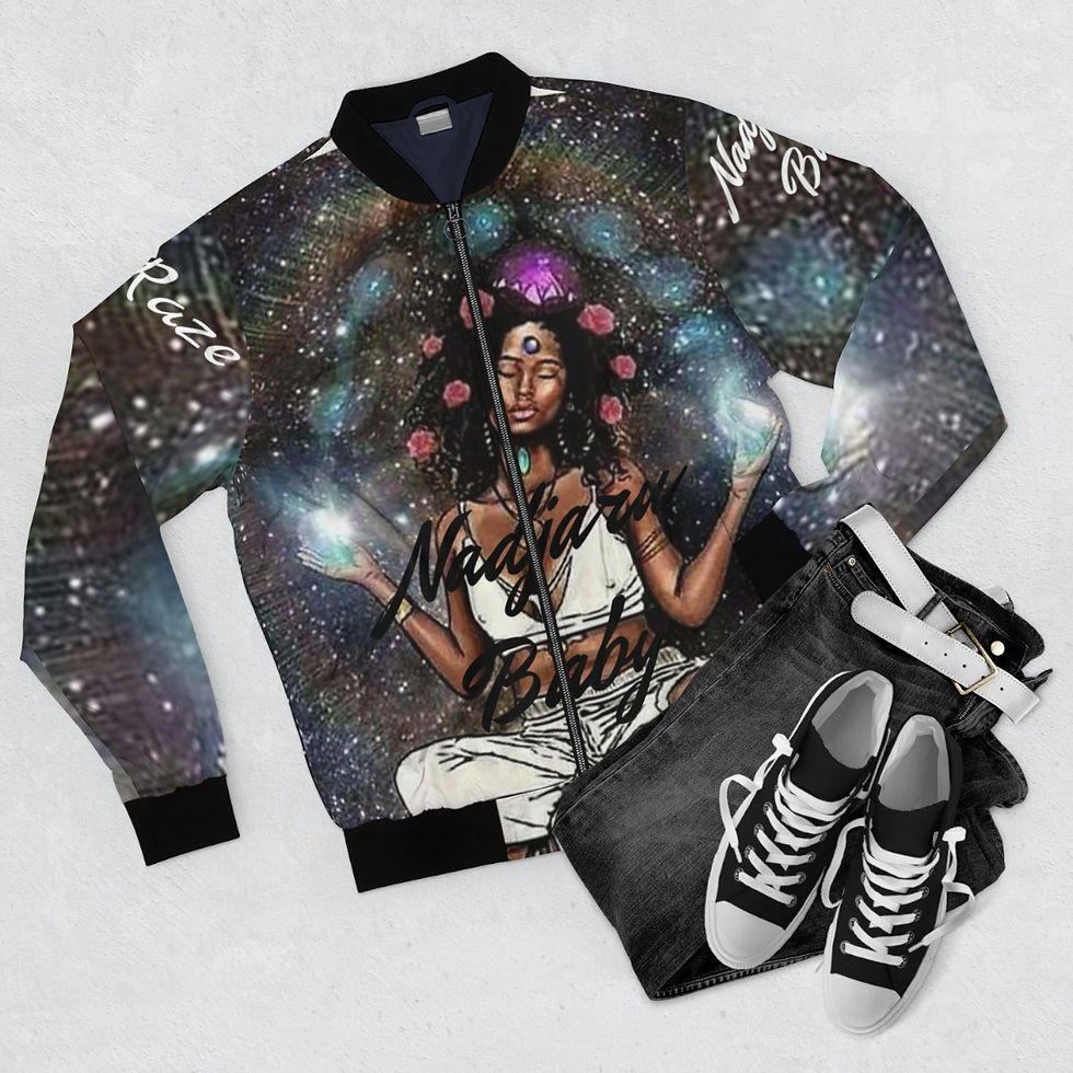 Thumbnail: SunRaze "Nadjaru Baby"Men's Bomber Jacket 