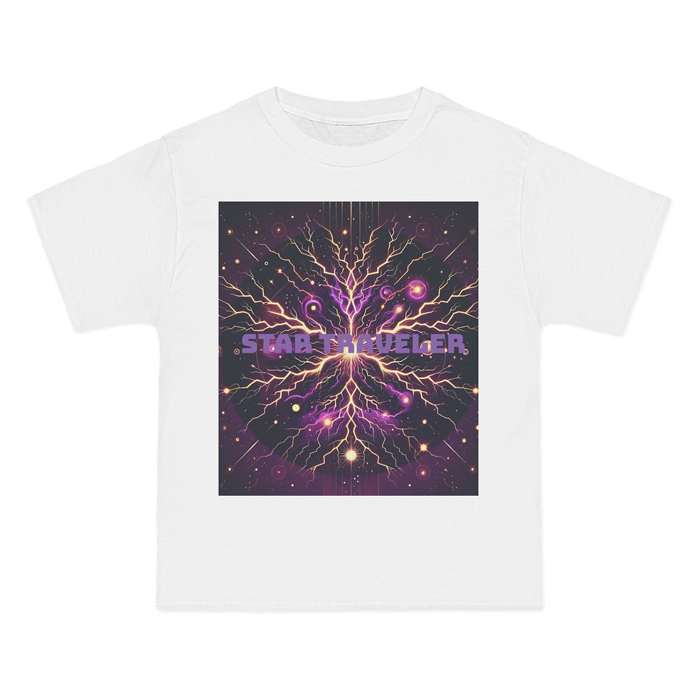 Thumbnail: Cosmic Adventure Beefy-T® Short-Sleeve T-Shirt - Star Traveler & Sunraze Design