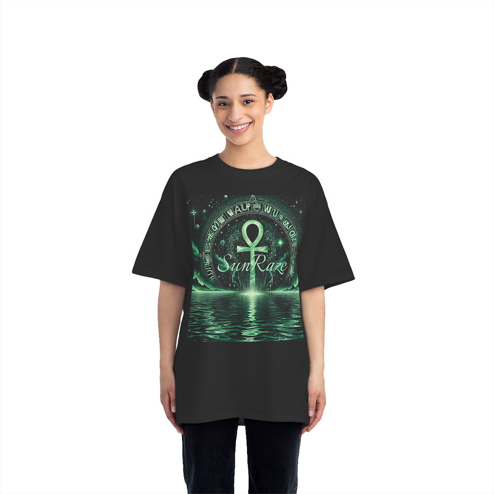 Thumbnail: SunRaze Ankh Graphic Tee - Spiritual Short-Sleeve T-Shirt for Mystical Souls