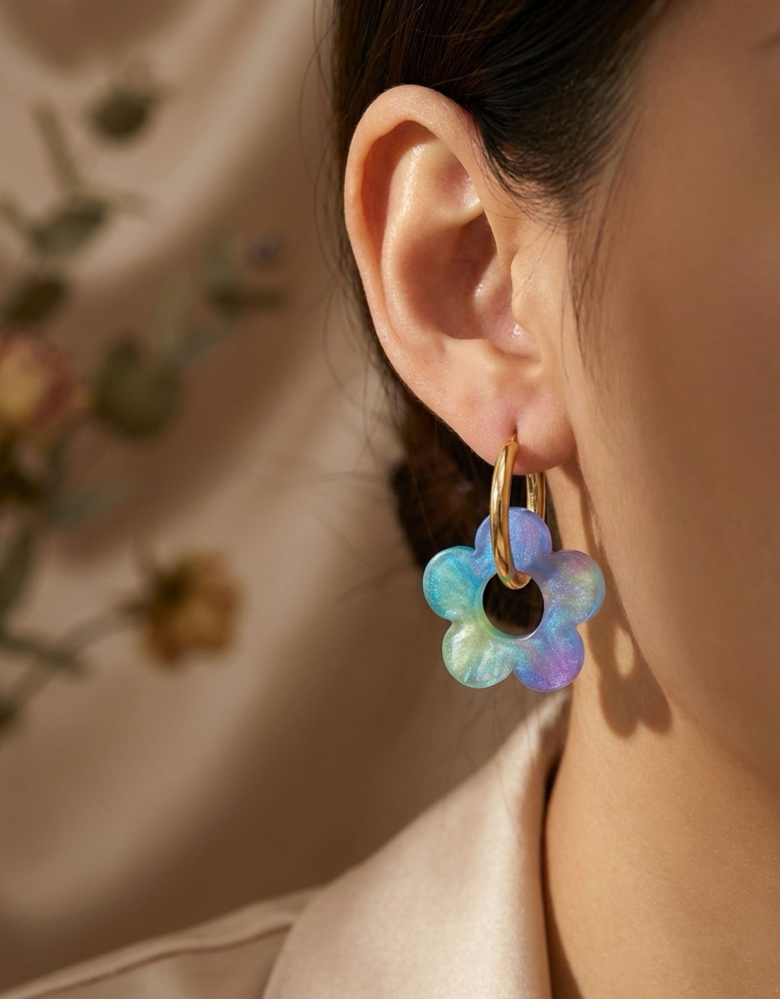 Boucles "Ella Bleu & Violette"