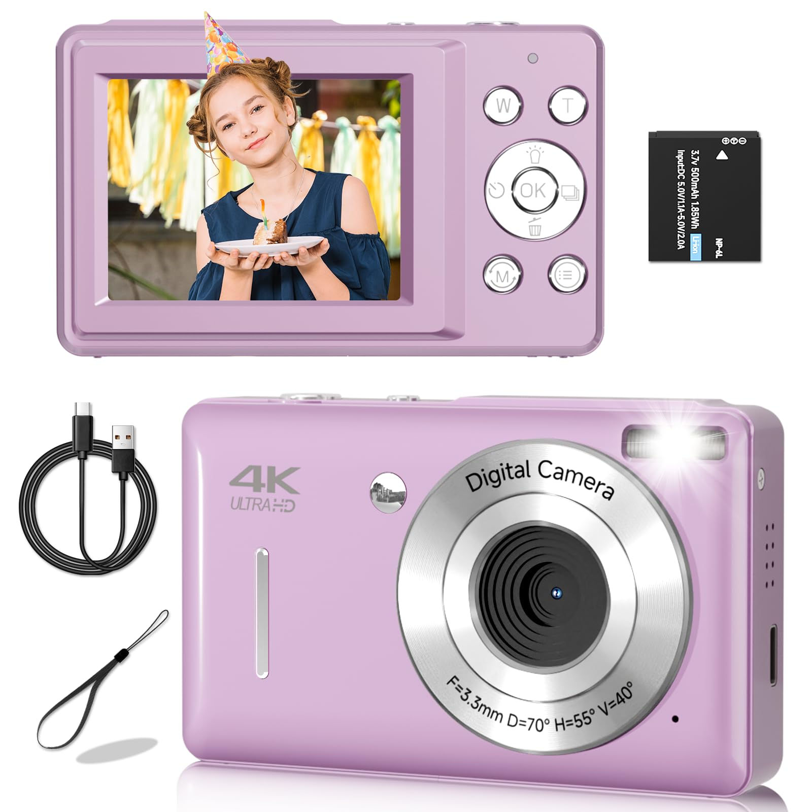 Digital Camera FHD 1080P Digital Camera for Kids Vintage Digital Camera with 16X