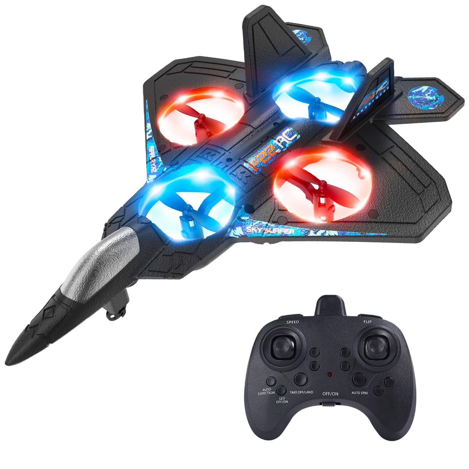 HOLYFUN Drone for Kids and Beginners RC Plane with Light Remote Control Airplane