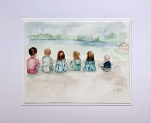 Cousins at the lake, watercolor, 8x10.jpg
