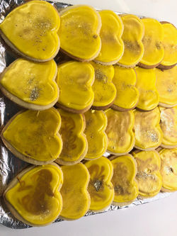 Gold heart cookies