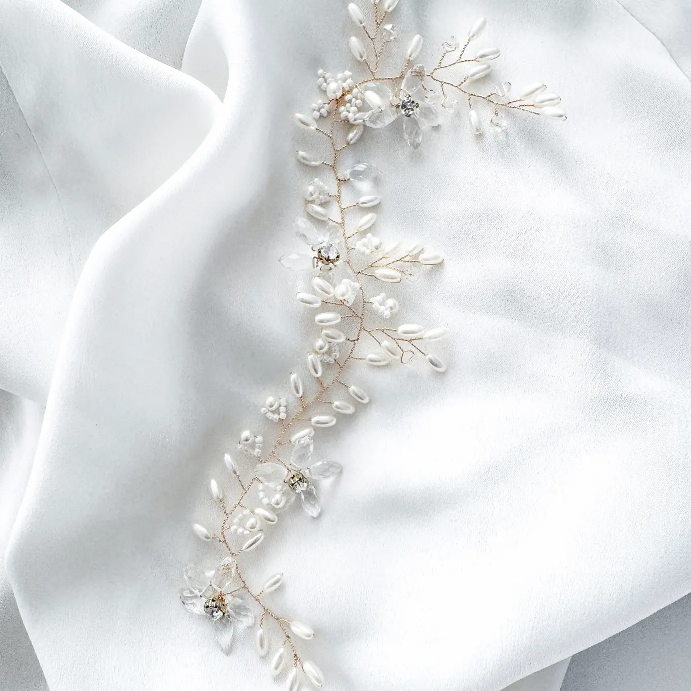 Petite Crystal & Bead Hair Vine