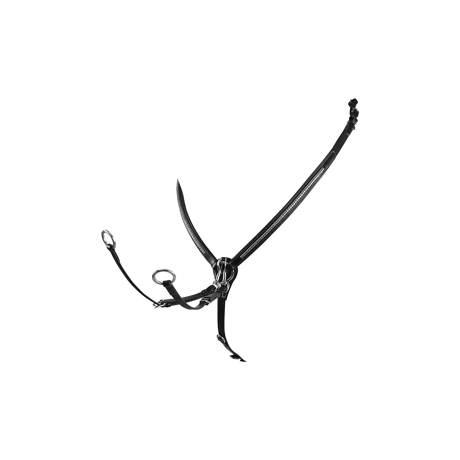 PETTORALE EQUESTRO CON FORCHETTA IN PELLE CONCIATA CLINCHER ARGENTATO