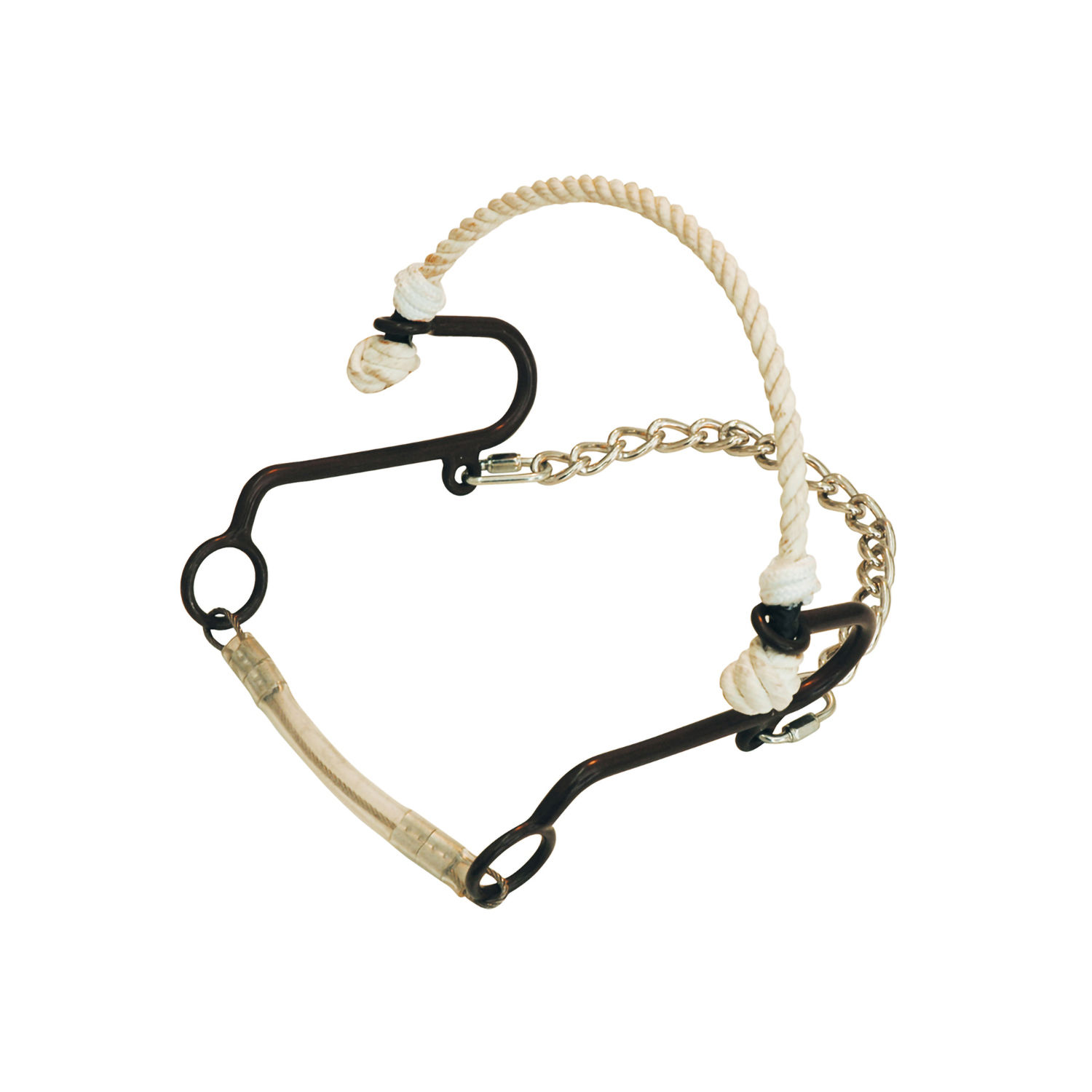 SHORT HACKAMORE FERRO BRUNITO RAWHIDE METALAB