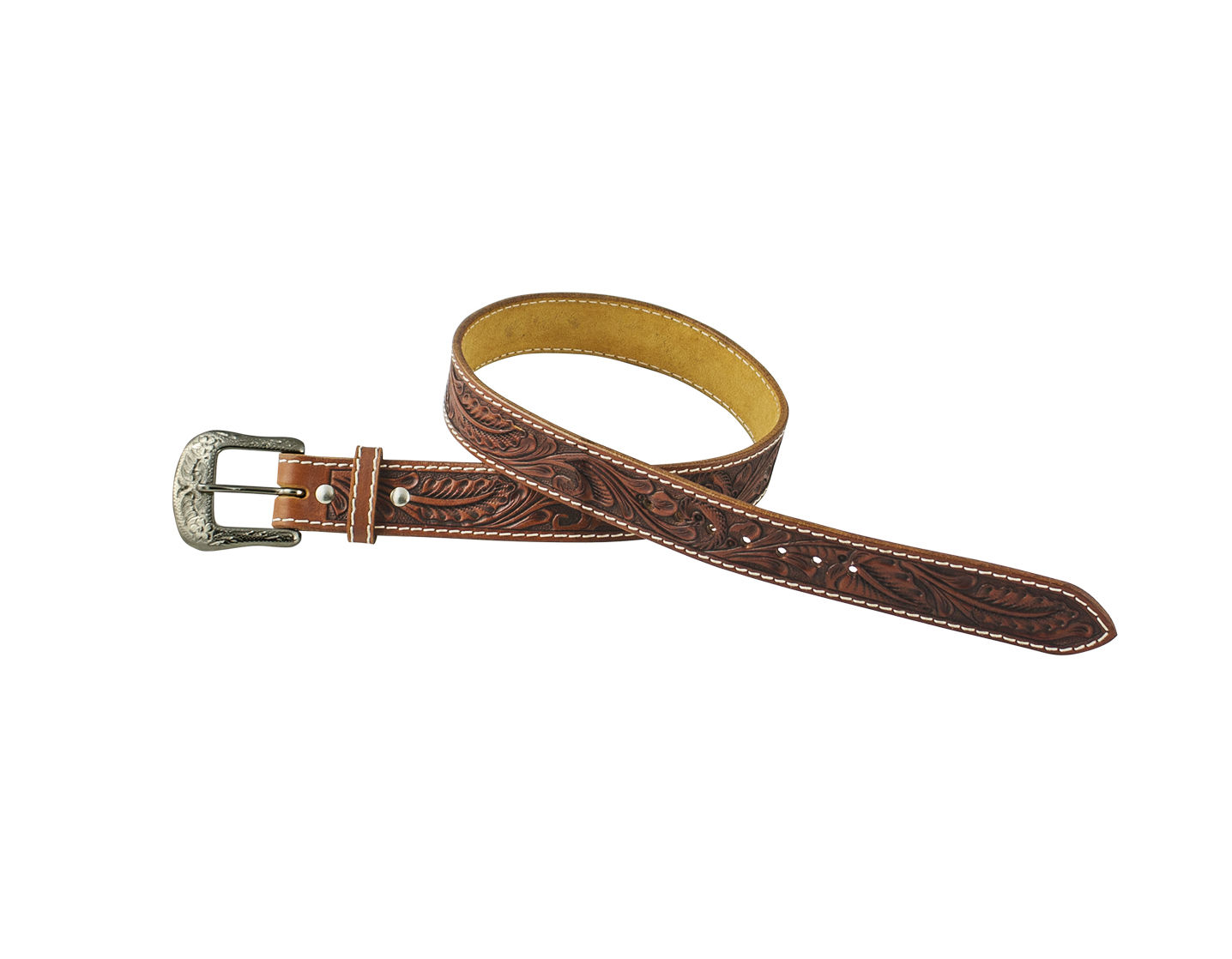 CINTURA WESTERN IN CUOIO CON LAVORAZIONE FLOWERS