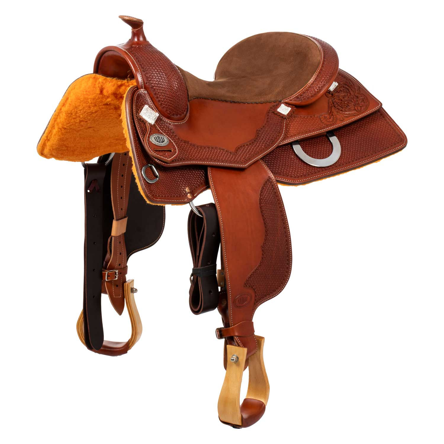 SELLE WESTWOOD CLASSIC REINING GONNA QUADRA COGNAC FLOWER#16 WAVE BASKET