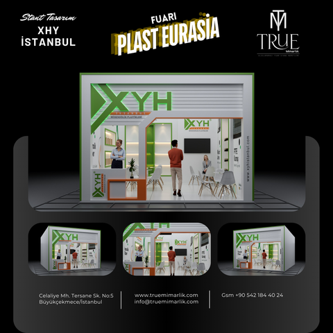 Plast Eurasia fuarında firmanızı yansıtan en etkin standı tasarlamak ve kurulumuna kadar sizlere hizmet vermekten mutluluk duyarız.
