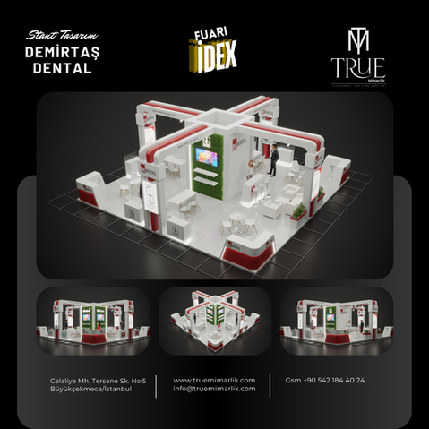 İdex fuarında firmanızı yansıtan en etkin standı tasarlamak ve kurulumuna kadar sizlere hizmet vermekten mutluluk duyarız.