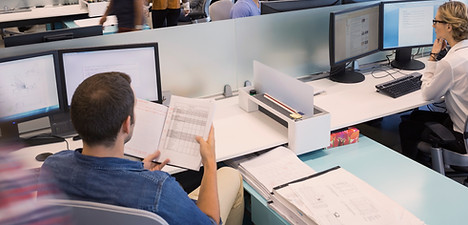 People Working in Open Office