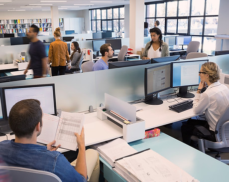 People Working in Open Office