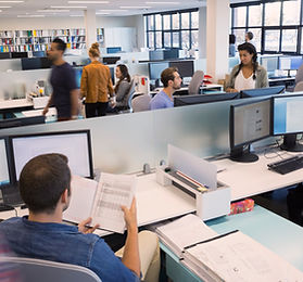 People Working in Open Office