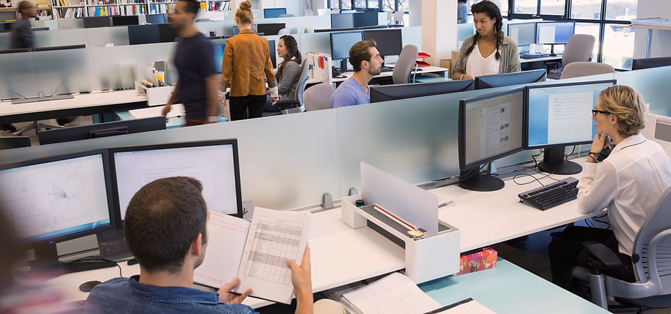 People Working in Open Office