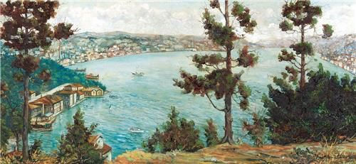 Ekspertiz için hazırlanmış antika yağlı boya tablo