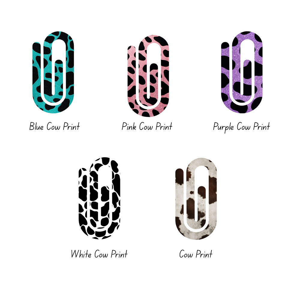 Cow Print Paperclip Bookmark