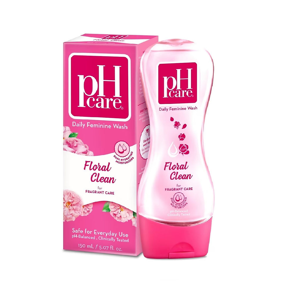 PH Care Feminine Wash Floral Clean, 150ml bottle of gentle intimate wash with floral fragrance for daily feminine hygiene.