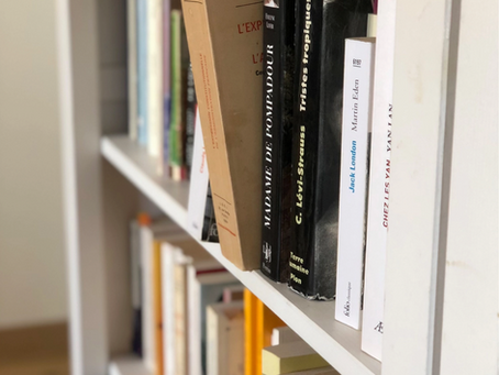 un livre est sorti de sa rangée dans un bibliothèque