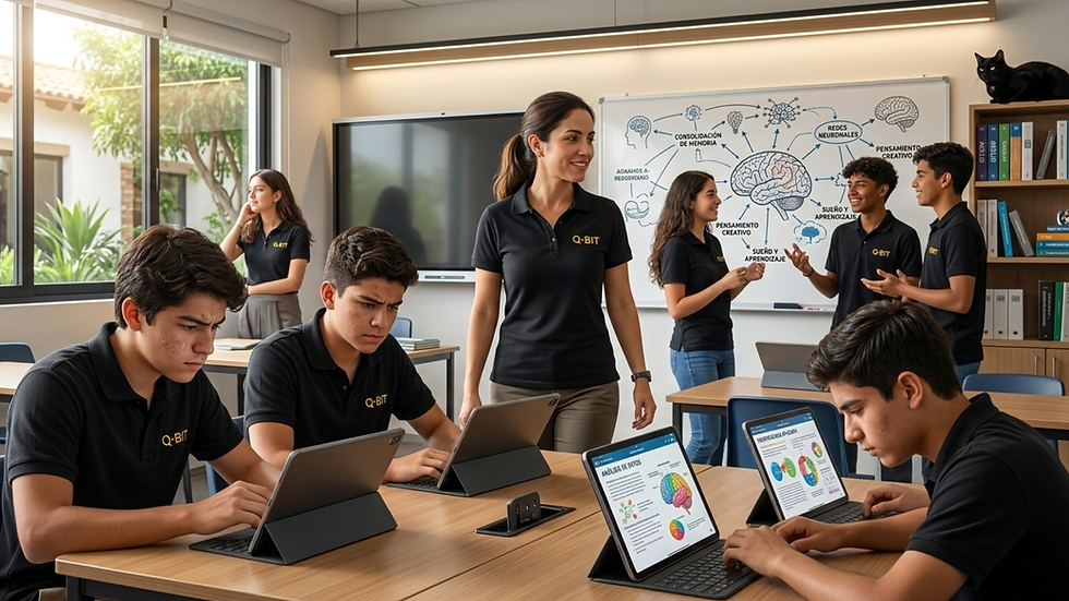 salon de clases con alumnos Q-BIT