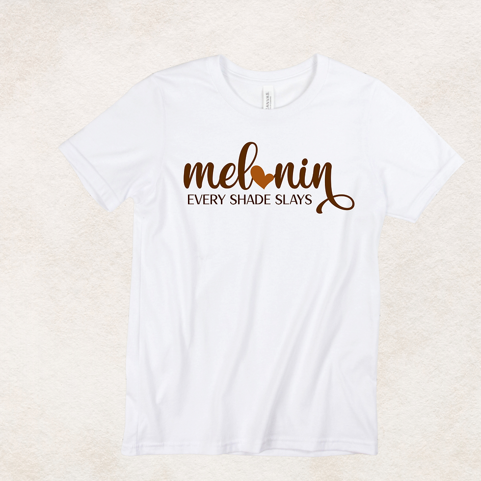 Thumbnail: White t-shirt: melanin EVERY SHADE SLAYS