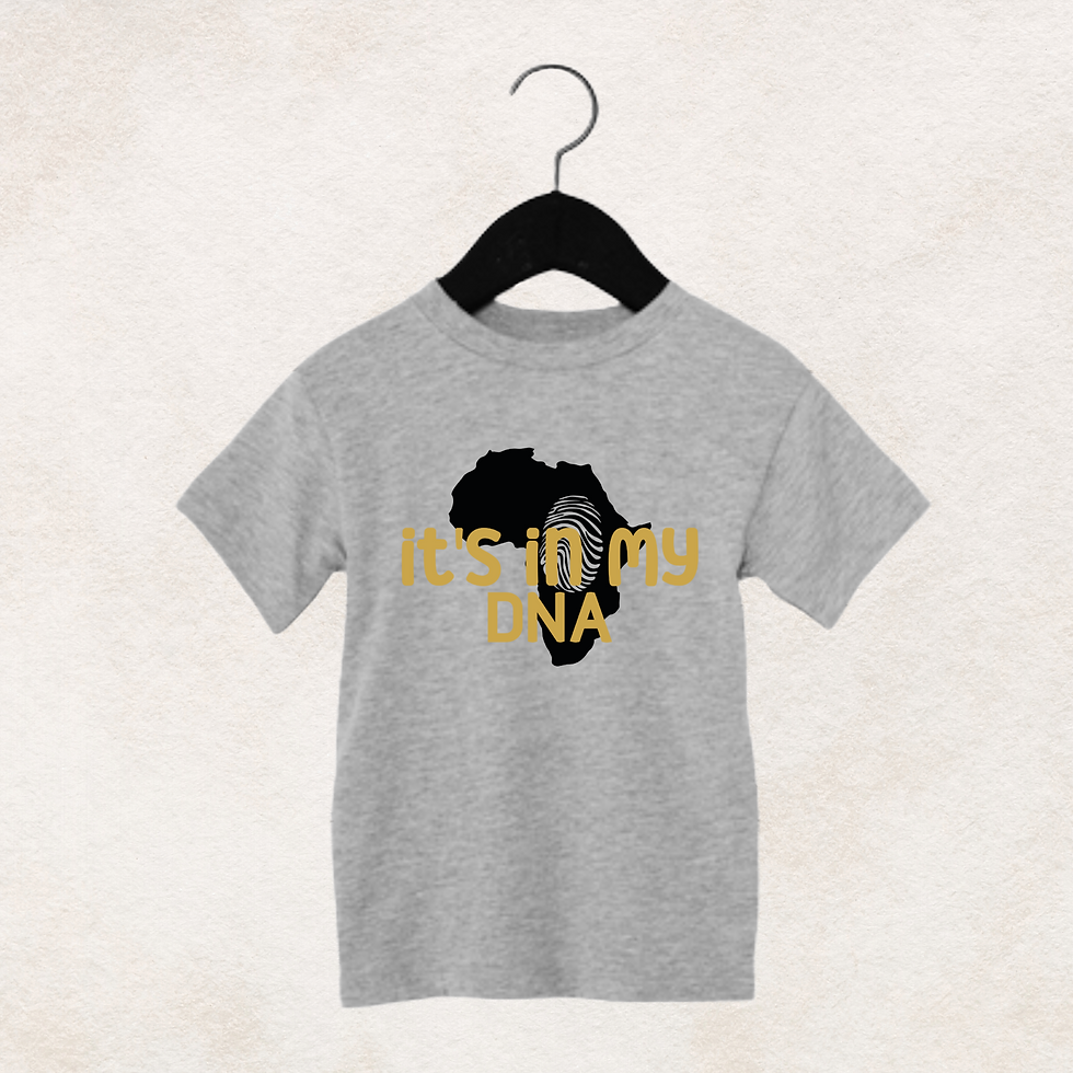 Thumbnail: Grey t-shirt, black map of Africa, 'It's in my DNA'