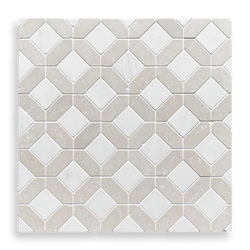 Tunis XL Crema Serena & Aristone White Tumbled Mosaic