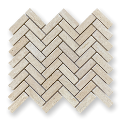 Vox Herringbone Travertine Classico 64x20 Tumbled Mosaic