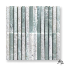 Mini Concave Flute Verdi Cristallo Mosaic