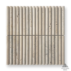 Mini Flute Travertine Classico Honed Mosaic