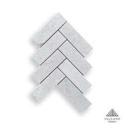 Vox Herringbone Gris Travertine 50x150 Tumbled Mosaic