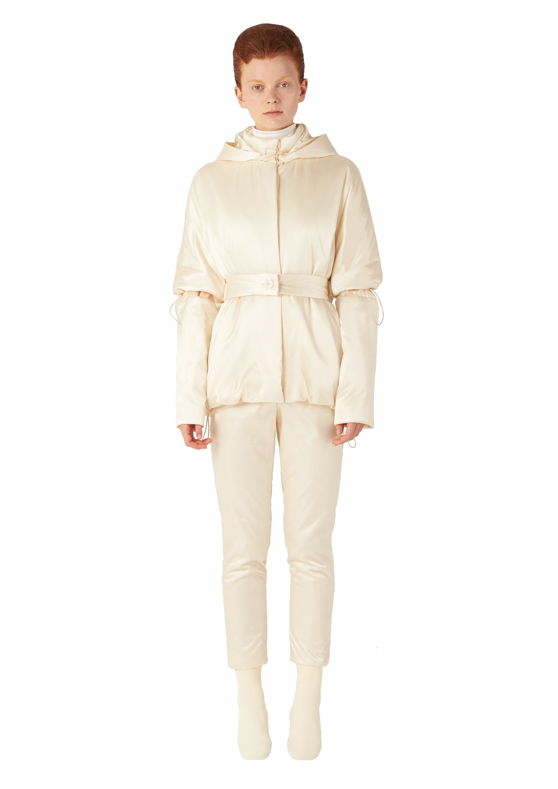Short Padded Coat (150 grms) in Ivory
