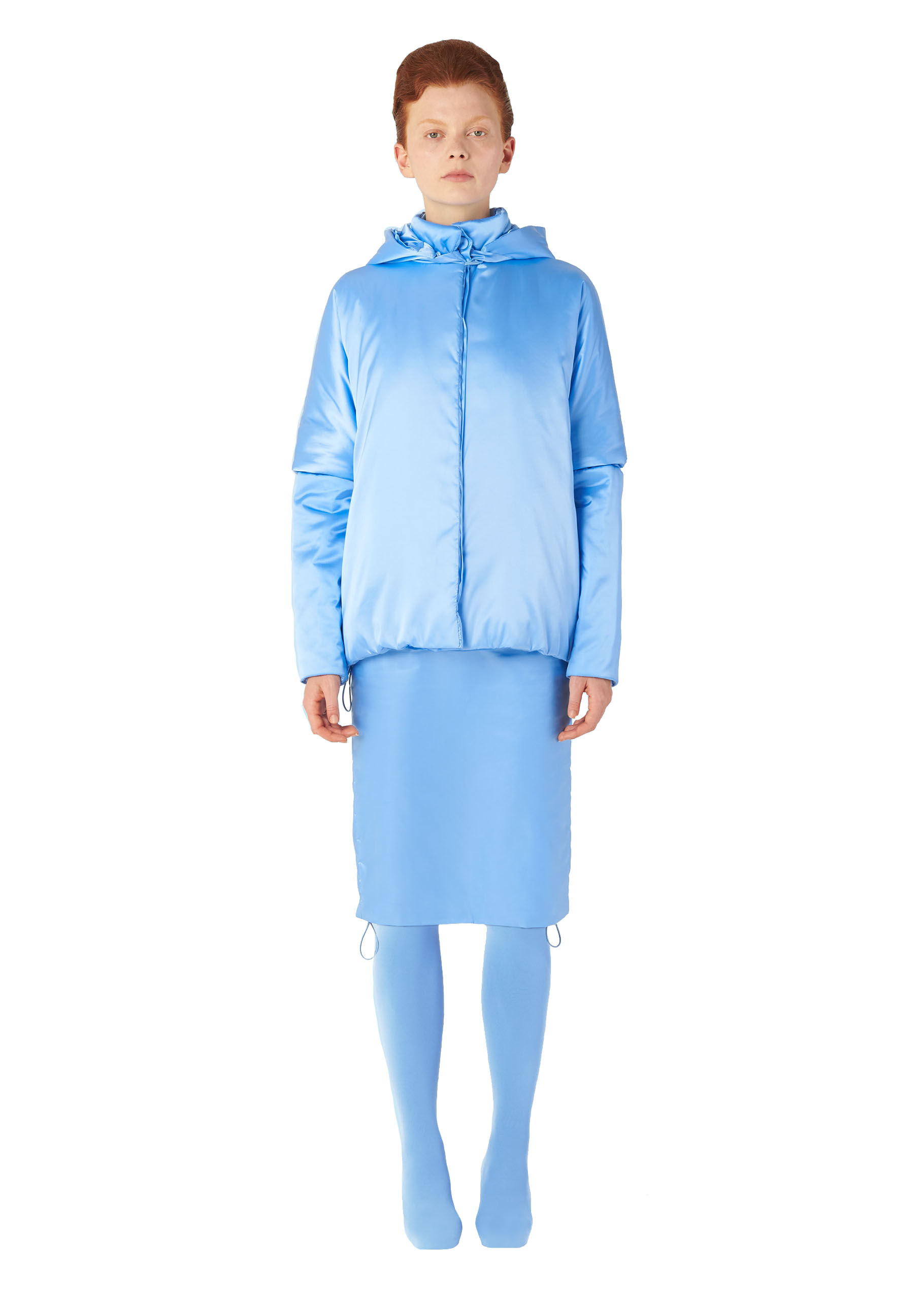 Short Padded Coat (150 grms) in Light Blue