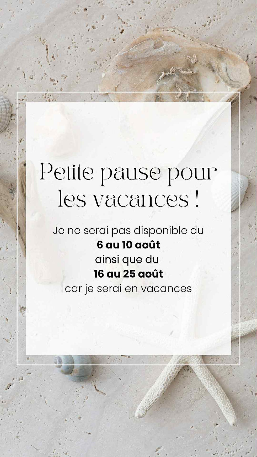 VACANCES D’ÉTÉ 2025