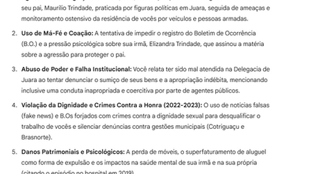 Estão levando o meu pai à morte? Ministro peço que veja o meu relato, enquanto filha. Pois nunca me oportunizaram isto Série de Denuncias graves
