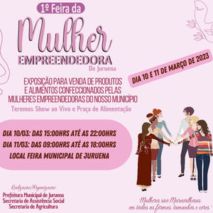 1ª Feira da Mulher Empreendedora será realizado em Juruena, dos dias 10 e 11 