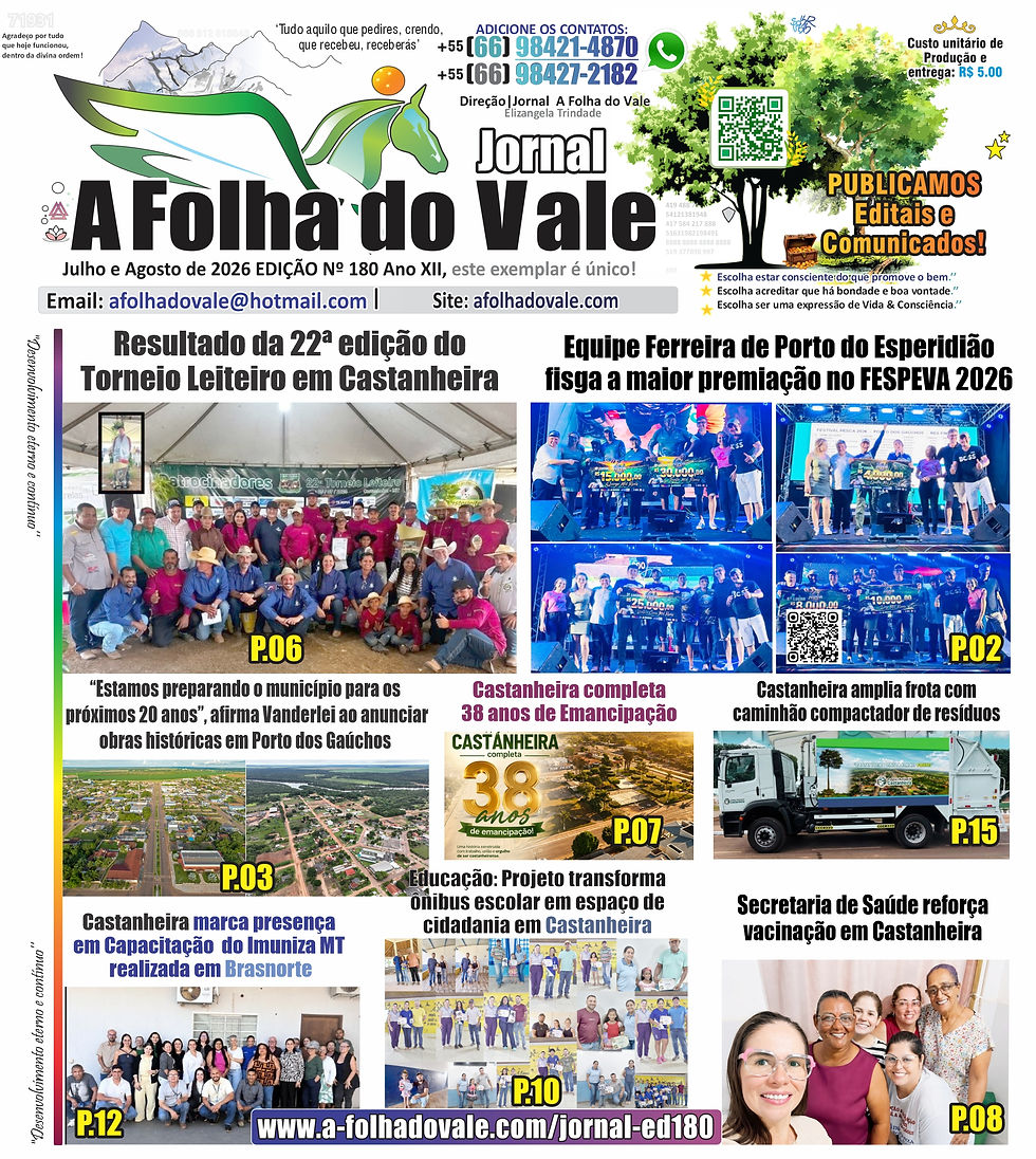 A Ed. 180 do Jornal A Folha do Vale está disponível