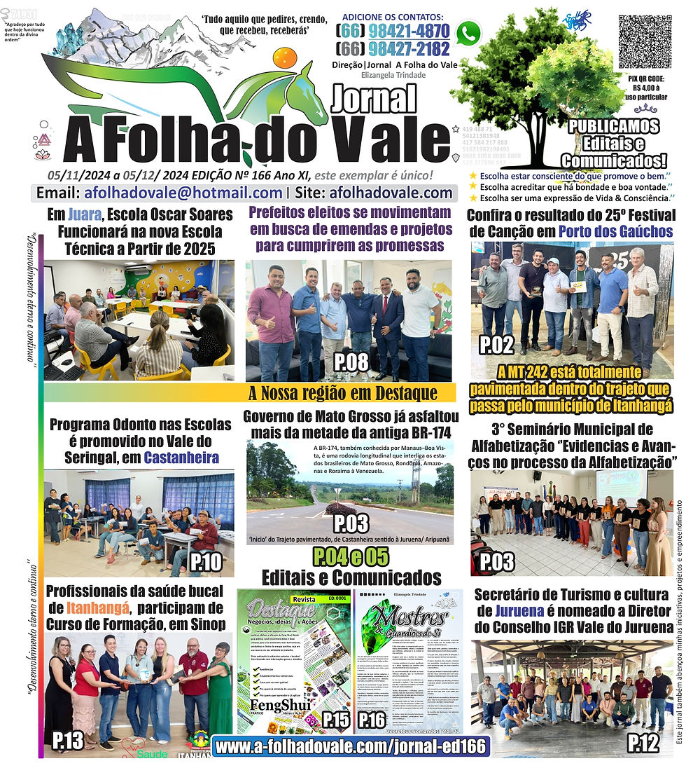 P.01 da Ed.166 do Jornal A Folha do Vale