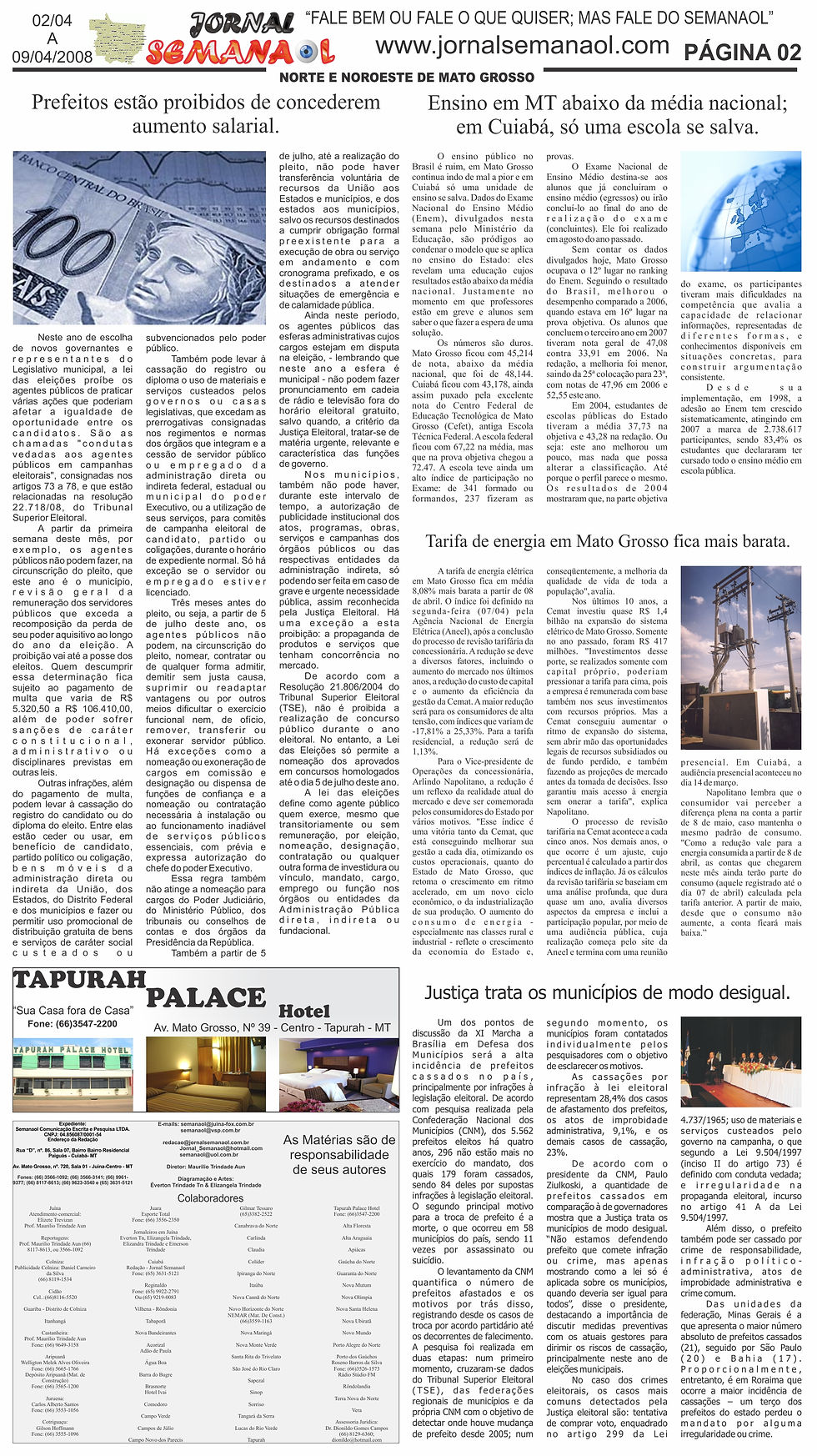 P.02 da Ed.165 do Jornal Semanaol