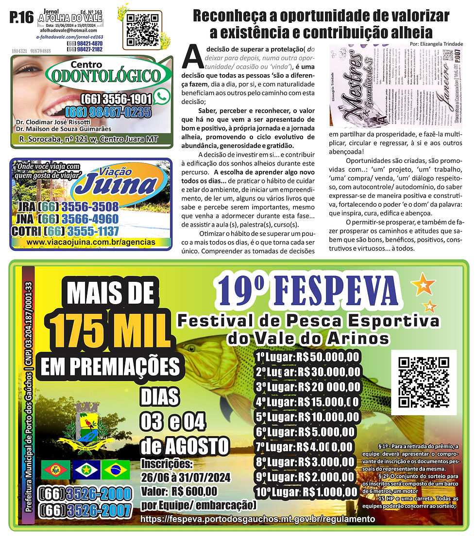 P.16 da Ed.163 do Jornal A Folha do Vale