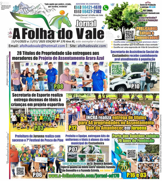 O Jornal A Folha do Vale, impresso, é entregue!