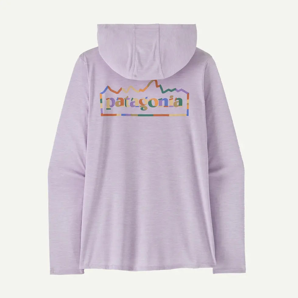 Dos du hoodie Patagonia Cap Cool Daily Graphic femme mauve