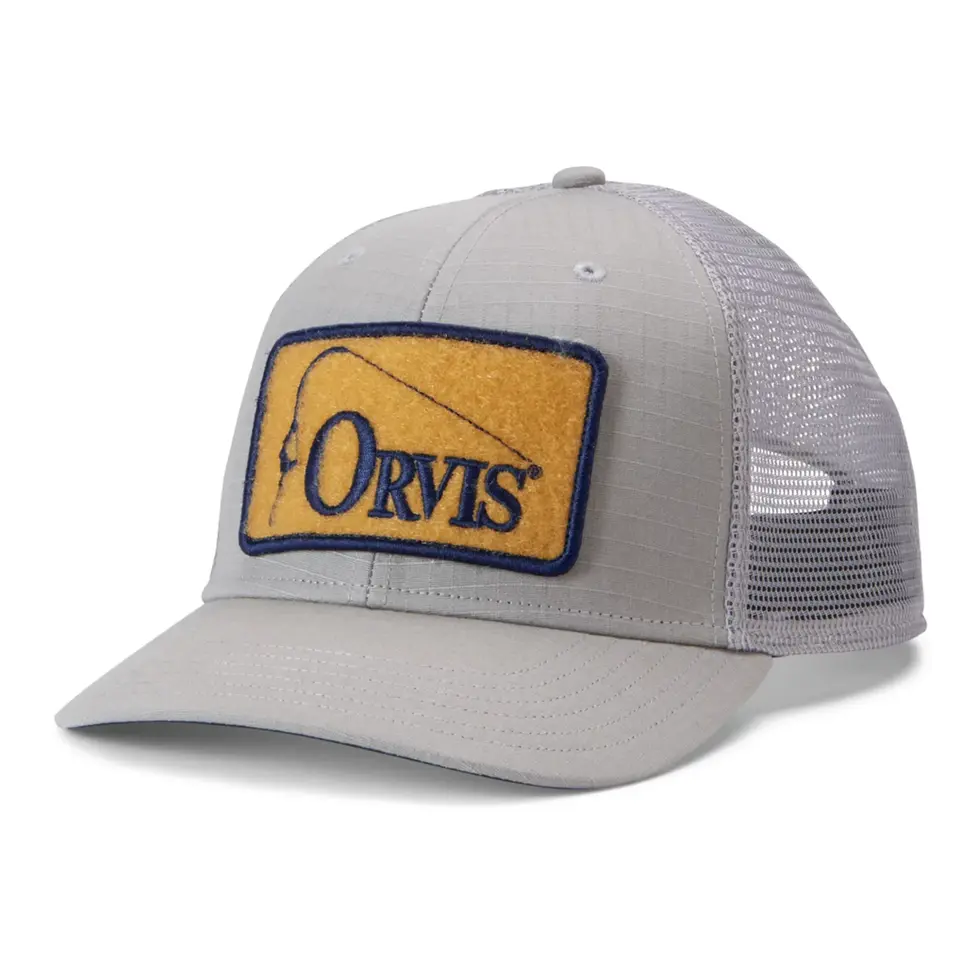 Casquette Orvis Ripstop Cover Trucker gris et jaune