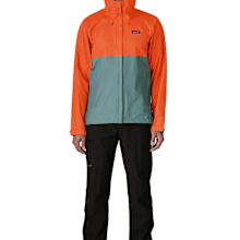 Veste de pluie Patagonia Torrentshell 3L orange et grise pour homme