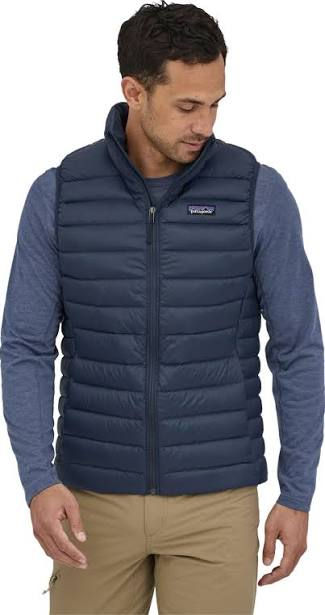 Veste Patagonia Down Sweater pour homme sans manches bleue