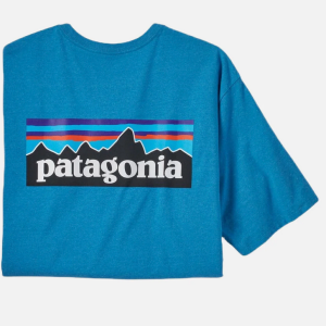Dos du t-shirt Patagonia P-6 Logo Responsabili-Tee bleu